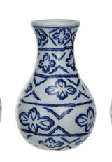 Hand-Stamped Stoneware Vase - 3 Styles