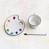 Ceramic Paint Palette Teacup Saucer Set