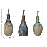 10 oz. Stoneware Oil Cruet - 3 Styles