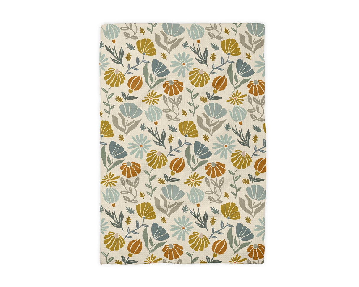 Fall Boho Floral Autumn Leaves Botanic Foliage Kitchen Towel