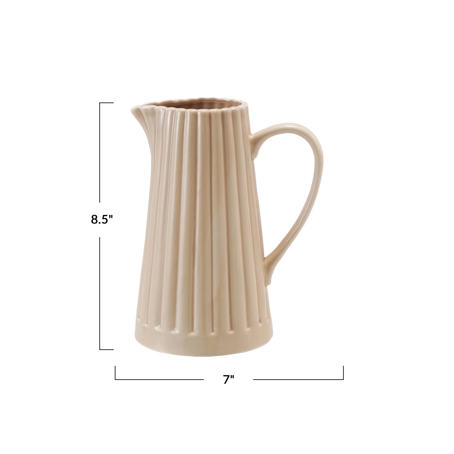 Creative Co-Op Stoneware Pitcher - Thumbnail 4