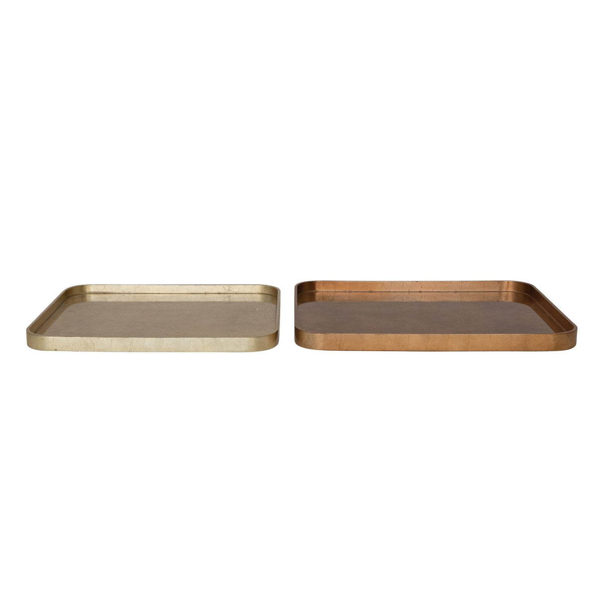Copper & Gold Finish Lacquered Trays - 2 Sizes