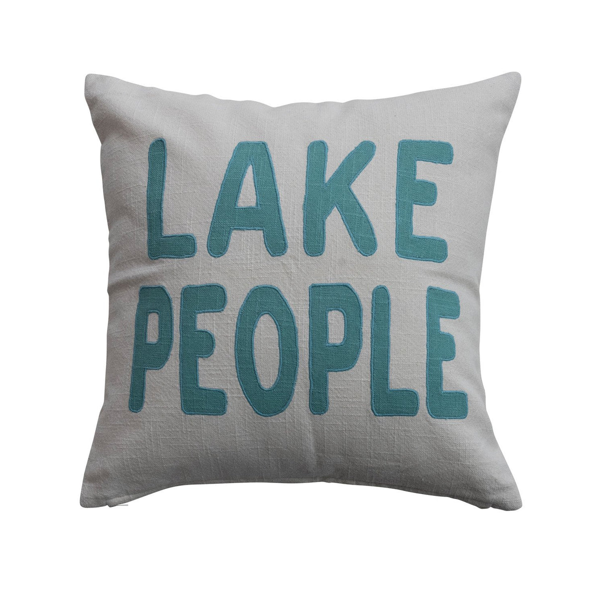 18" Lake People Square Cotton Pillow