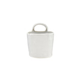 White Stoneware Crock with Handle