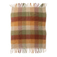 60"L x 50"W Woven Brushed Fabric Throw with Plaid Pattern & Fringe