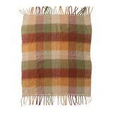60"L x 50"W Woven Brushed Fabric Throw with Plaid Pattern & Fringe