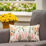 Bunny Blooms Throw Pillow Lumbar