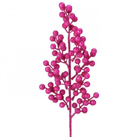 Pink Glittered Cluster Berry Spike