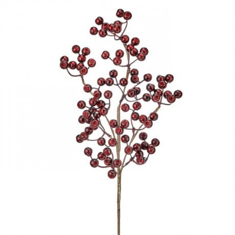 Burgundy Glitter Berry Spray