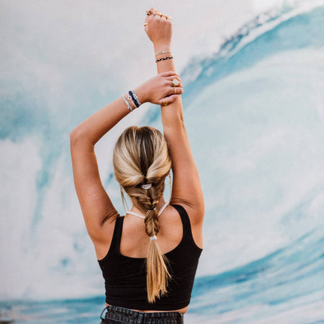 Dream Shades of Blue & Silver Hair Tie Bracelet Set
