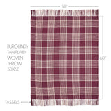 Eston Burgundy Tan Plaid Throw Blanket
