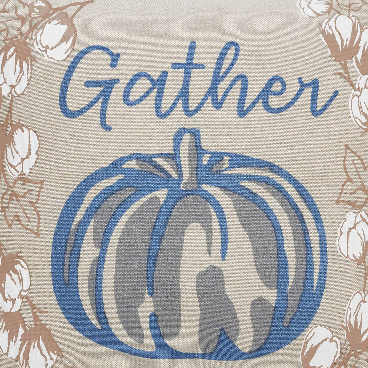 Blue Pumpkin Gather Fall Throw Pillow