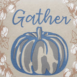 Blue Pumpkin Gather Fall Throw Pillow