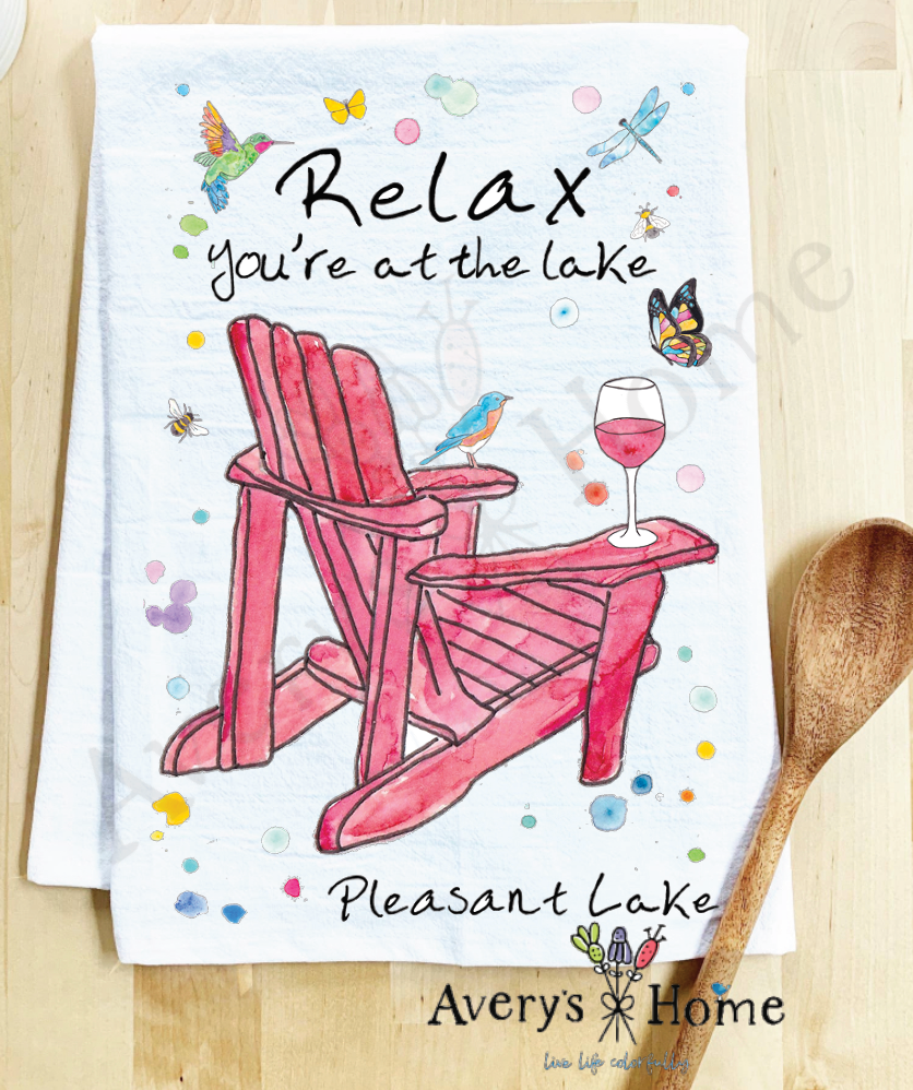 Relax At the Lake Tea Towel