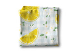 Lemon Plaid Citrus Tea Towel