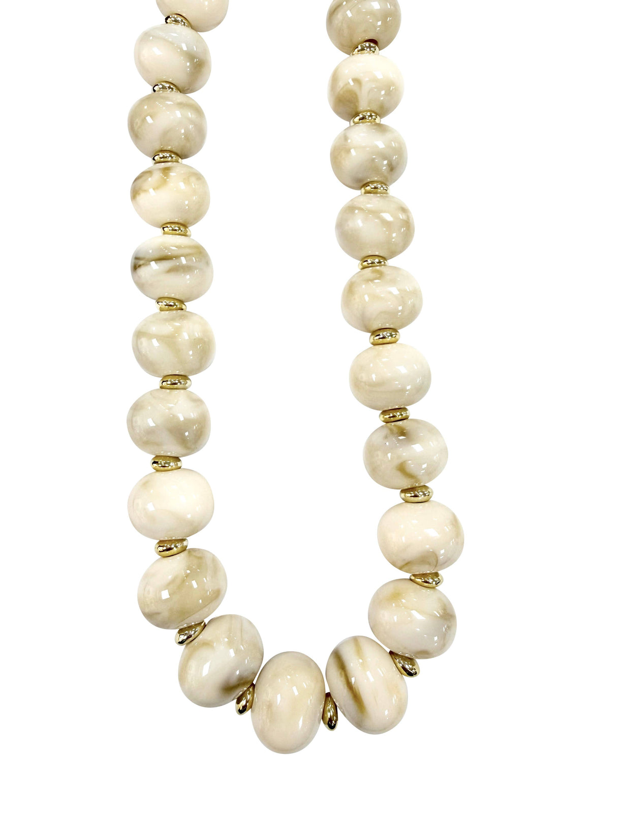 Marble Cream Chunky Beaded Necklace