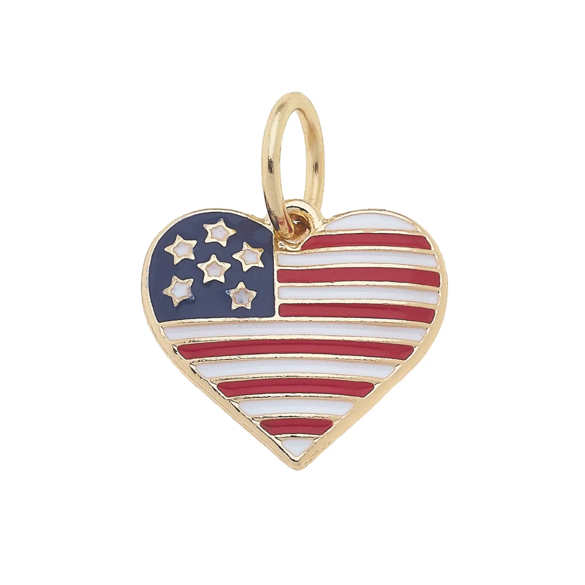 I Heart America Charm in Red, White, & Blue