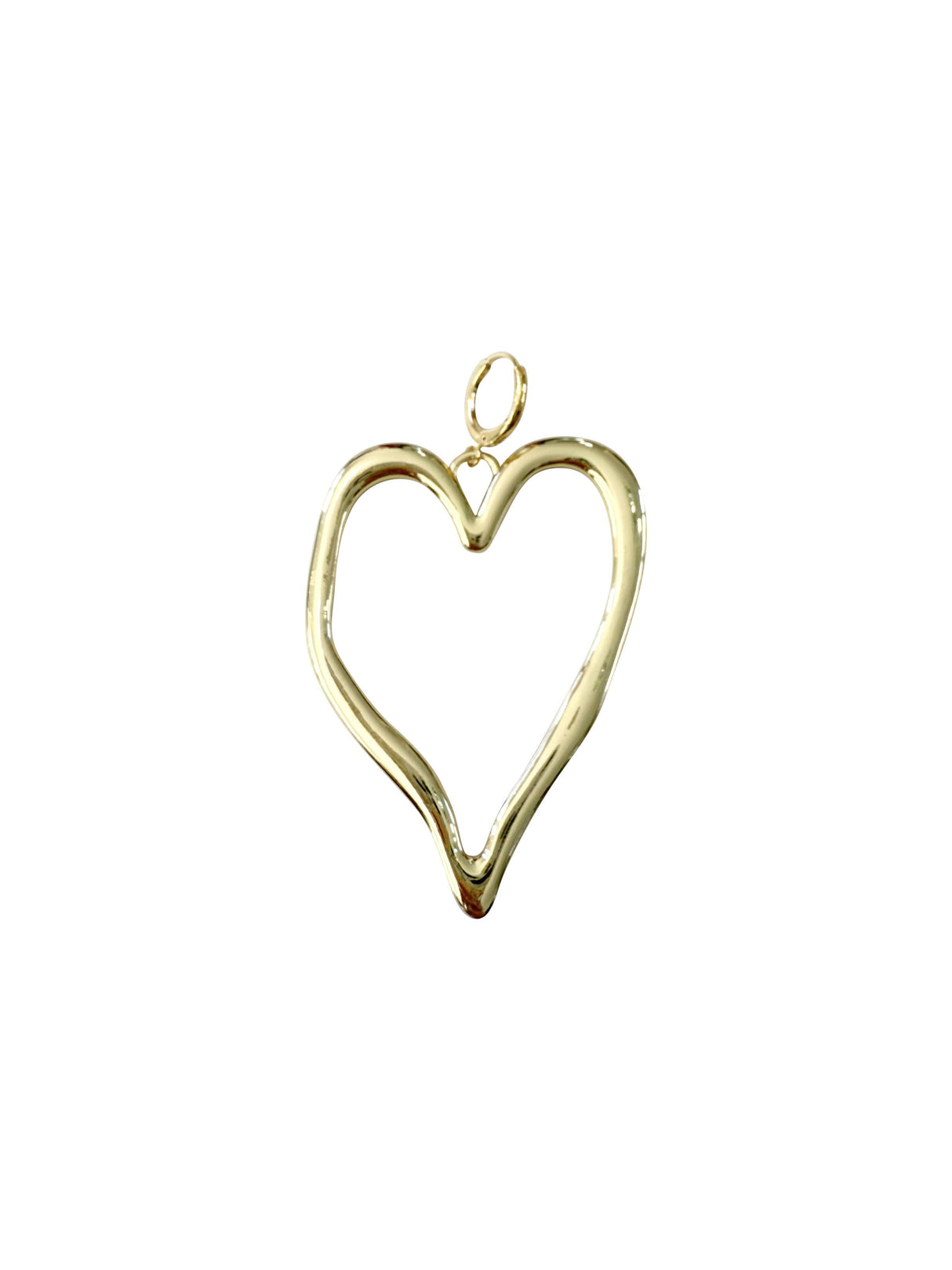 Large Gold Open Heart Scarf Charm