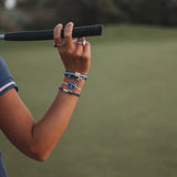 Golf Marker Blue & Cream Hair Tie Bracelet Set