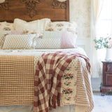Dusty Rose Heritage Check Throw Blanket with Fringe