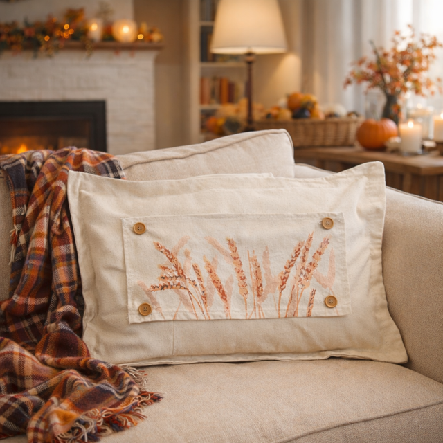 Autumn Wheat Interchangeable Pillow Panel