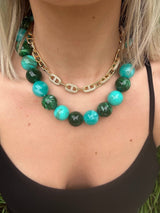 Celia Neutral Chunky Beaded Necklace