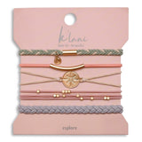 Explore Gold Compass Charm Hair Tie Bracelet Set