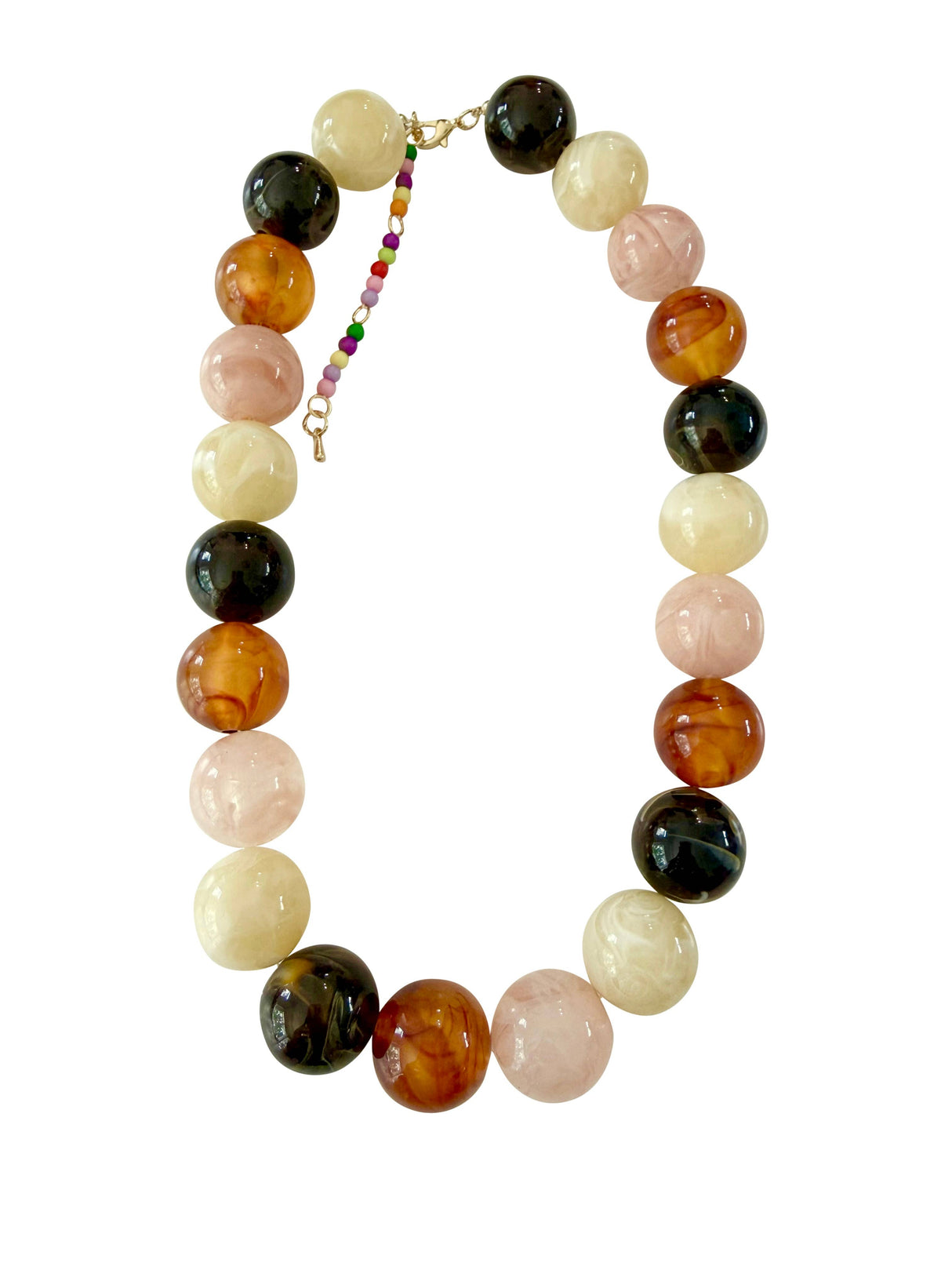 Celia Neutral Chunky Beaded Necklace