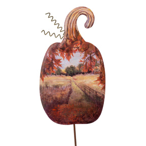 Scenery Pumpkin Country Road Stake