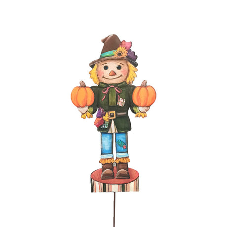 Scarecrow Nutcracker Garden Stake