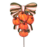 Modern Plaid Pumpkin Swag Garden Stake