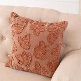 Close-up of stonewash fall leaves pillow detail from Magnolias Home Decor