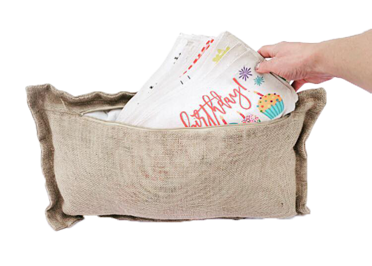 Burlap Stripe Interchangeable Pillow