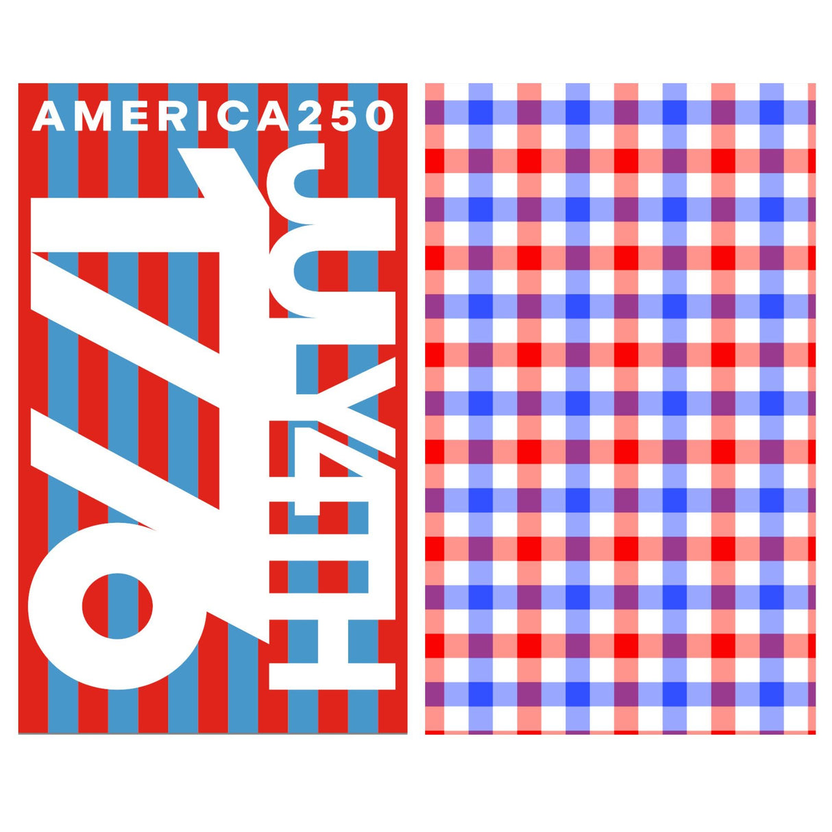 USA 250 Reversible Plaid Waffle Tea Towel