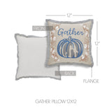 Blue Pumpkin Gather Fall Throw Pillow