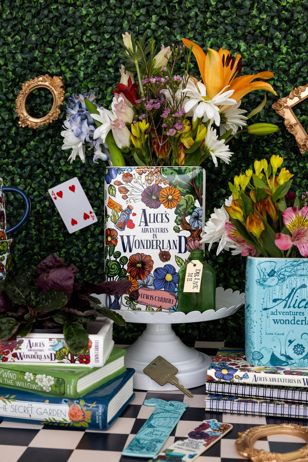 Alice in Wonderland Large Book Vase