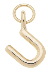 H Mini Initial Charm in Shiny Gold