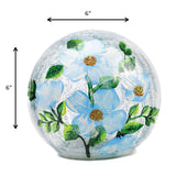 Blue Poppy LED Glass Orb Luminary