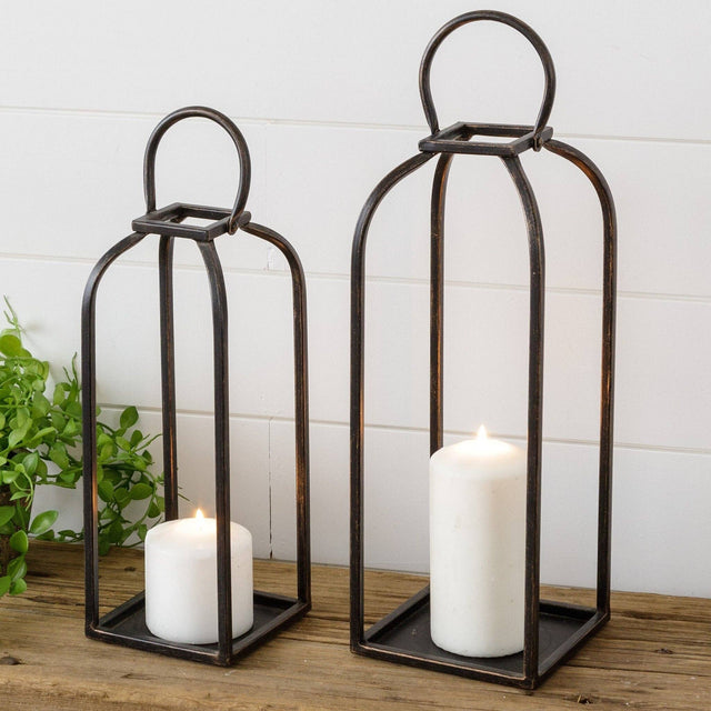Arched Black Open Metal Lanterns home decor accent from Magnolias Home Decor