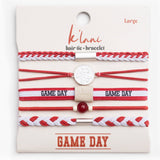 Game Day Crimson & White Hair Tie Bracelet Set