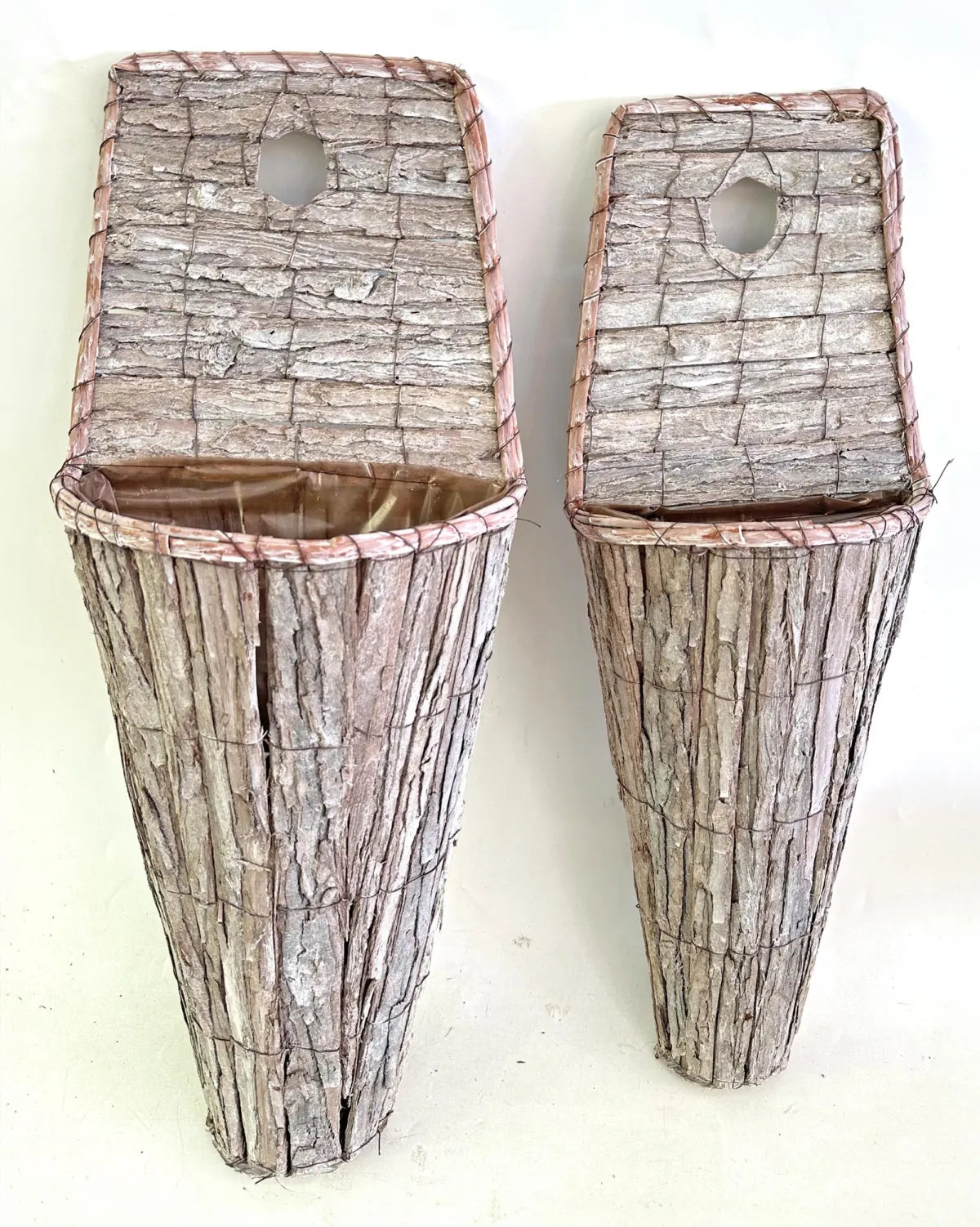 Rustic Wood Wall Basket - 2 Sizes