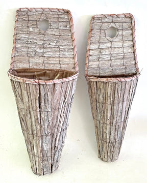 Rustic Wood Wall Basket - 2 Sizes