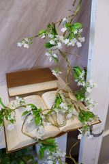 65" White Wild Fairy Blossom Garland