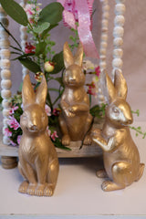 Resin Bronze Bunny Decor -3 Styles