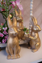 Resin Bronze Bunny Decor -3 Styles
