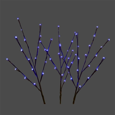 Outdoor Blue Lighted Branch Set of 3