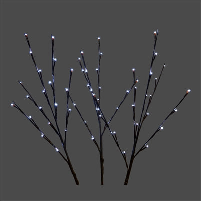 Outdoor Cool White Lighted Branch Set of 3