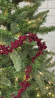 Burgundy Flocked Foam Ball Garland