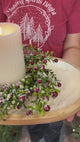 14" Red Snowed Berry Candle Ring