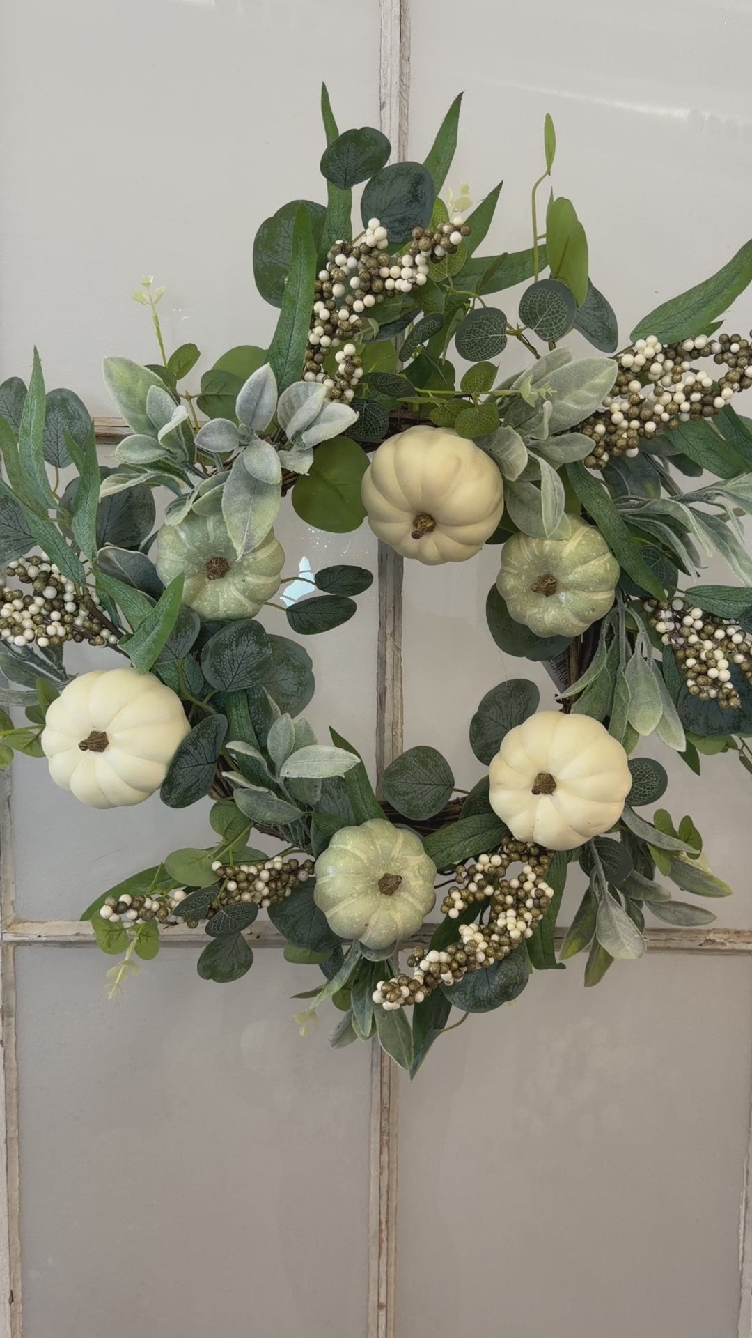 22" Eucalyptus Berry & Pumpkin Wreath